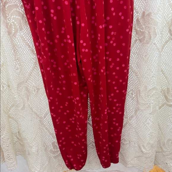 Simply Vera Vera Wang Red and Pink Polka Dot One Piece Pajamas - Picture 9 of 11